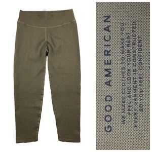 GOOD AMERICAN 7/8 Textured Leggings Olive Green 5/6 Sz 2XL/3XL